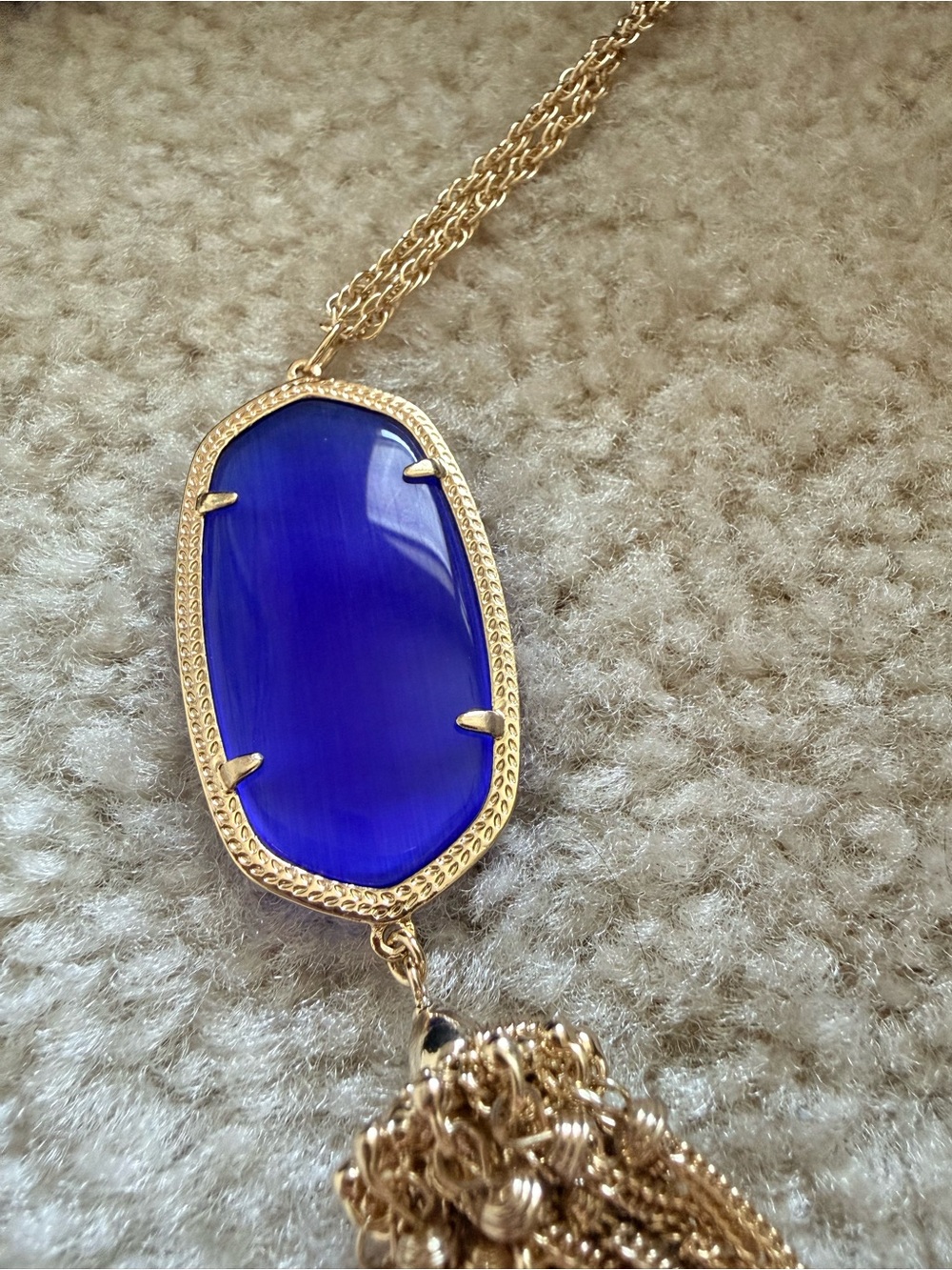 Kendra Scott Rayne necklace NWT - long tassel necklace gold and blue - Picture 3 of 6